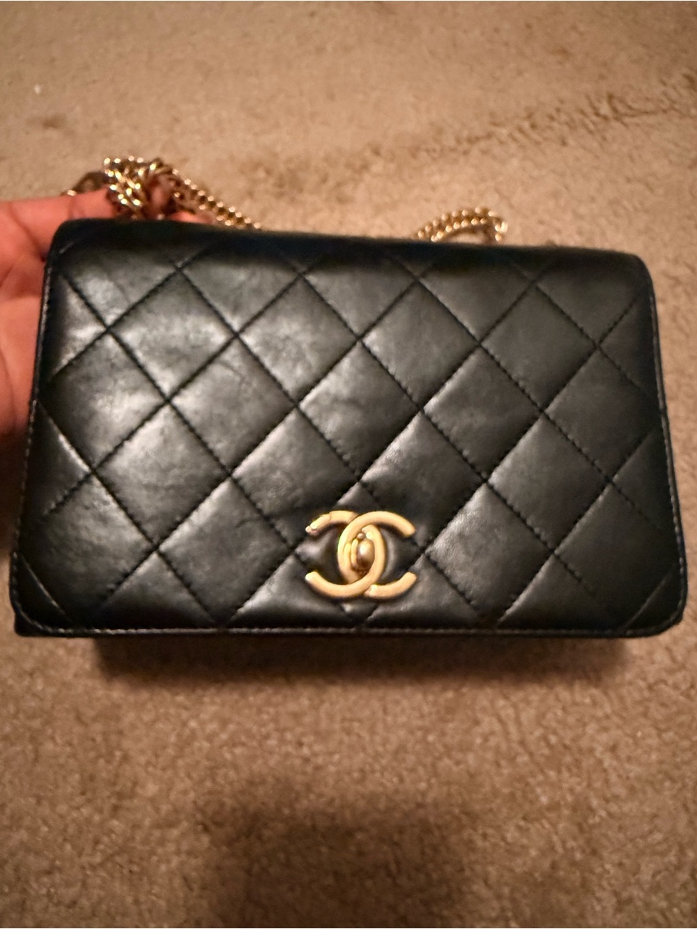 CHANEL Black Quilted Leather Shoulder Bag with Gold Chain and CC Logo 2,500 OBO - Picture 2 of 5